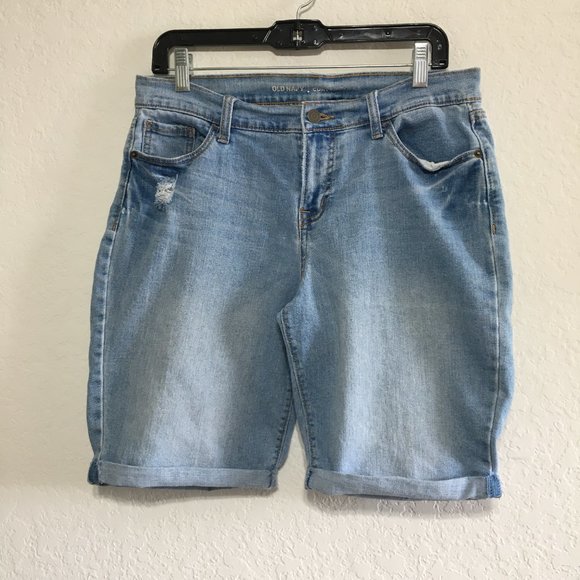 Old Navy 9" Curvy Profile Denim Jean Shorts Size 6 Mid Rise - Picture 3 of 11